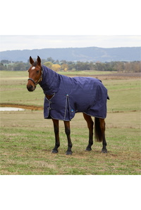 2025 Weatherbeeta Comfitec Prelim Turnout Combo 220G 1029030 - Navy Embossed Plaid